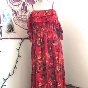 No boundaries tropical print maxi dress